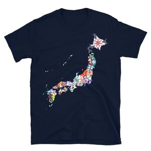 Navy Graphic Japan Map Tee - Men's Dress Shirt Style